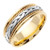 14K  Yellow Gold 7mm Wide Yellow Gold With White Gold Handmade Wedding Band