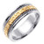 14k Gold Two Tone Greek Key Design Wedding Band 8mm