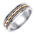 14k Yellow Gold  6mm Wide Two Tone Gold Handmade Wedding Band