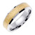 14k Yellow Gold  6mm Wide White Gold With Yellow Gold Handmade Wedding Band