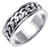 14k White Gold 7mm  Handmade Link Pattern Wedding Band