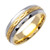 14K Yellow Gold With White Gold 6mm Handmade Wedding Band (1042)
