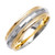 14K Yellow Gold With White Gold 6mm Handmade Faceted Pattern Wedding Band