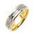 14K Yellow Gold With White Gold 6mm Handmade Wedding Band (1141)