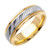 14K  Yellow Gold 6.5mm Wide Yellow Gold With White Gold Handmade Wedding Band