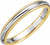 14K Gold  3.5mm Wide Two tone Milgrain wedding band