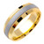 14K  6.5mm Wide Yellow Gold With White Gold Handmade Screw Pattern Wedding Band