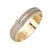 14K  5mm Wide Yellow Gold With White Gold Brushed Finished Handmade Wedding Band