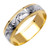 14K  Yellow Gold 6mm Wide Yellow Gold With White Gold. Handmade Wedding Band