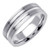 14K White Gold 6.5mm Wide Modern Polished With A Center Milgrain Wedding Band