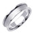 14K White Gold 6.5mm Wide Modern Polished Finished Edge With Brush Finished Carved Out Center Wedding Band