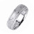 14K White Gold 6.5mm Wide Brushed Finish Center With Center Circle Pattern Wedding Band