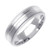 14K White Gold 6mm Wide 2 Rows Of Milgrain With 2 Rows Of Brushed Finish Wedding Band