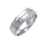 14K White Gold 7mm Wide Faceted  Wedding Band