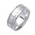 14K White Gold 8mm Wide Square Pattern Wedding Band