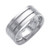 14K White Gold 8mm Wide Square Shaped With Matte Fishish With Two Center Line Wedding Band