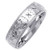 14K White Gold 7mm Wide Faceted Pattern With A Rope Pattern Edge Wedding Band