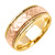 14k Yellow Gold With Rose Gold Center Braided 8.5mm  Fancy Wedding Band