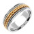 18k White Gold With Yellow Gold  8mm  Wide Handmade Braided Wedding Band
