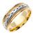 18k Yellow Gold with White Gold. 7mm  Wide Handmade Wedding Band (328)