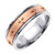 18k Two Tone Gold 7mm Cross Wedding Band