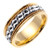 18k Yellow Gold with White Gold 8mm Wide S Pattern Wedding Band