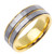 18k Yellow Gold with White Gold. 7.5mm Wide Two Rows Handmade Wedding Band