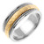 18k White Gold With yellow gold. 8.5mm Wide Handmade Wedding Band