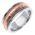18k White Gold with Rose gold. 8.5mm Wide Handmade Wedding Band