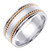 18k Yellow Gold On White Gold  8mm Wide  Two Rows of Rope Handmade Wedding Band