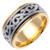 18k Two Tone Gold 9.5mm Celtic Wedding Band