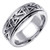 18k White Gold 8mm Celtic Symbol Wedding Band