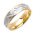 18K Yellow Gold With White Gold 6mm Wave Pattern Handmade Wedding Band