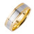 18k Yellow Gold with White Gold. 7mm  Wide Handmade Wedding Band (1132)