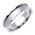 18k White Gold 6.5mm Wide Modern Polished Finished Edge With Brush Finished Carved Out Center Wedding Band