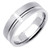 18k White Gold 6.5mm Wide Brushed Finished With A Polished Off Center  Wedding Band