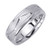 18k White Gold 6.5mm Wide Modern Brushed Finished With Zigzag Pattern Wedding Band