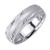 18k White Gold 6.5mm Wide 4 Rows Of Milgrain With Two Diagonal Cut Pattern Wedding Band
