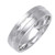 18K White Gold 6mm Wide Brushed Edge With Faceted Center Wedding Band