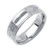 18K White Gold 7mm Wide Polished Finish Concave Faceted  Wedding Band