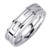 18K White Gold 6mm Wide Polished A Finish Center With 2 Center Lines Wedding Band