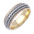 18k White On Yellow Gold 7mm Fancy Wedding Band