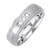 14k White Gold 7mm 0.12ct. Three Diamonds Wedding Band