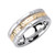 14k Yellow Gold on White 8mm With 0.24ct. Diamond Wedding Band