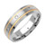 14k Yellow Gold on White Gold 6mm With 0.16ct. Diamond Wedding Band