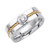 14k Yellow Gold on White 7mm With 0.27ct. Diamond Wedding Band