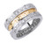 14k Yellow Gold on White 10mm With 1.86ct. Diamond Wedding Band