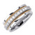 14k Yellow Gold on White 8.5mm With 1ct. Diamond Wedding Band