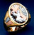 14k Tri Color Jesus Ring With Cubic Zirconia