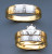 14k Two Tone Gold 3 Piece Men's and Lady's Cubic Zirconia Wedding Set
